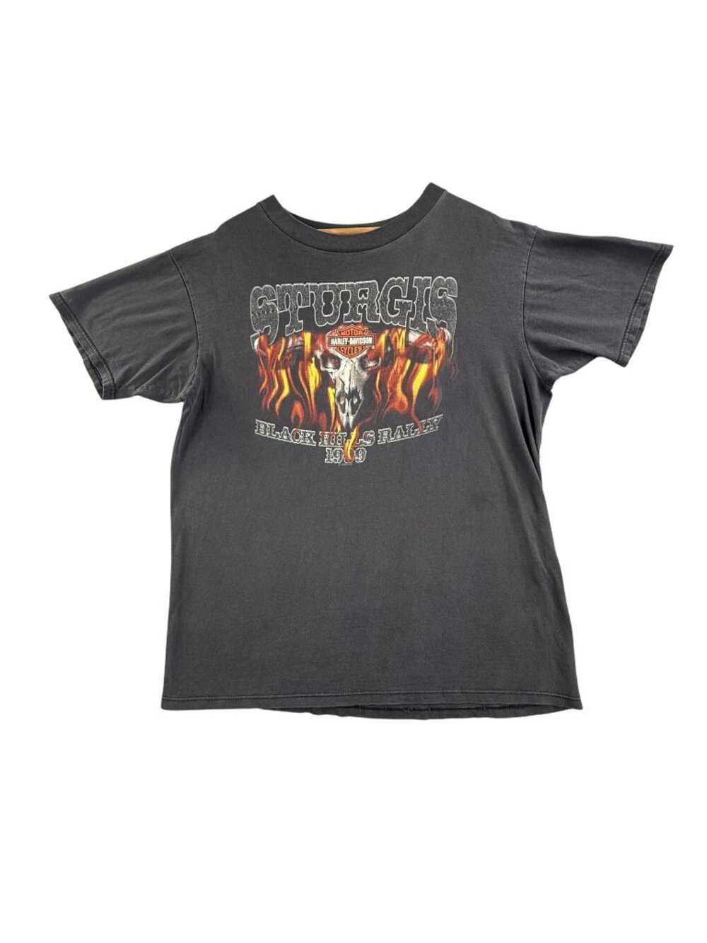 Vintage Harley Davidson Sturgis Shirt Mens Large Black Black Hills Rally 1999